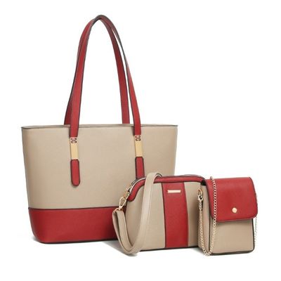 Fashion Letter Print Cotton Tote Bag for Women Large Capacity Three Piece Handbag Set