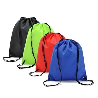 String Closure Nylon Polyester Geometric Pattern Drawstring Backpack for Gym and Traveling