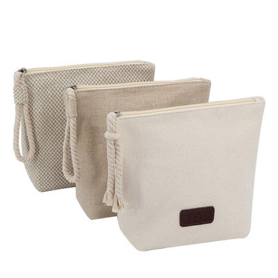 OEM/ODM Acceptable Cotton Calico Makeup Bag With Zipper for Natural Recycled Travel