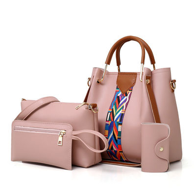 2022 Fashionable 4 Pcs Set of PU Leather Lady Shoulder Bag for Daily School Life