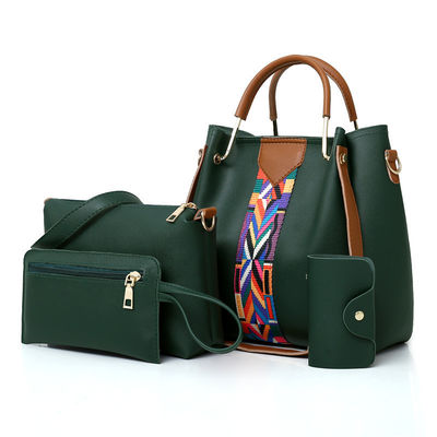 2022 Fashionable 4 Pcs Set of PU Leather Lady Shoulder Bag for Daily School Life