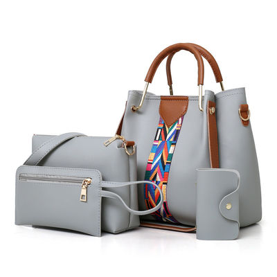 2022 Fashionable 4 Pcs Set of PU Leather Lady Shoulder Bag for Daily School Life