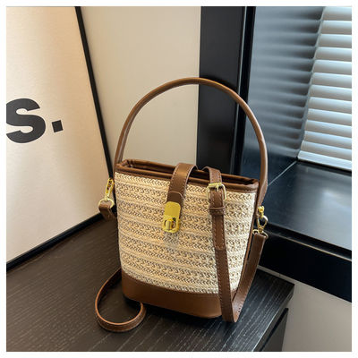None Decoration Woven Basket Tote Bags Custom Designer Handbags for Ladies and Girls