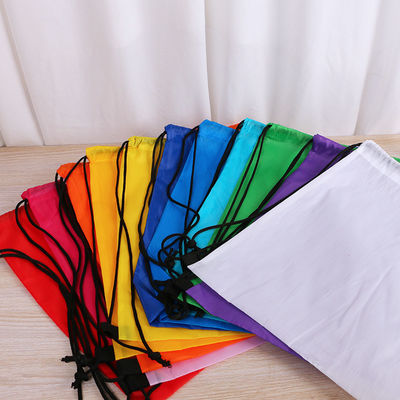 Medium Size Custom Printing Logo 210D Basketball Drawstring Nylon Bag for Gym Shoes