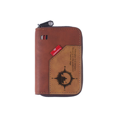 Leather Men's Wallet with Coin Purses Money Card Holders and Key Chains Designer