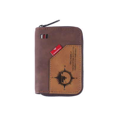 Leather Men's Wallet with Coin Purses Money Card Holders and Key Chains Designer