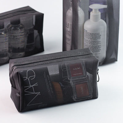 Transparent Mesh Toiletries Bag For Business Travel Portable Wash Shower Cosmetic Bag