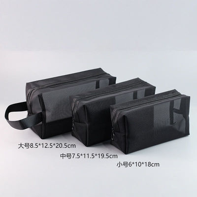 Transparent Mesh Toiletries Bag For Business Travel Portable Wash Shower Cosmetic Bag