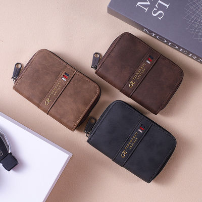 Leather Men's Wallet with Coin Purses Money Card Holders and Key Chains Designer