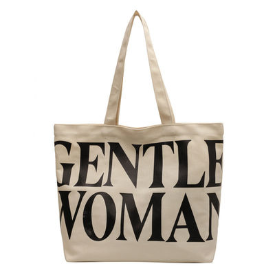 Custom Logo Natural Canvas Cotton Tote Bag Perfect for Travel and Outgoing Excursions