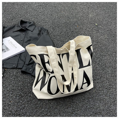 Custom Logo Natural Canvas Cotton Tote Bag Perfect for Travel and Outgoing Excursions