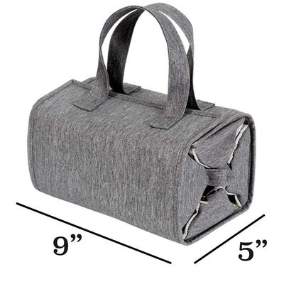 Zipper Closure Hanging Roll-up Makeup Bag Travel Toiletries Kit Organizer for Women