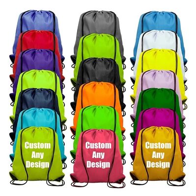 School Bag Trolley Custom Logo Nylon Draw String Backpack with Waterproof Material