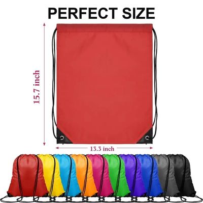 School Bag Trolley Custom Logo Nylon Draw String Backpack with Waterproof Material