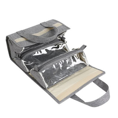 Zipper Closure Hanging Roll-up Makeup Bag Travel Toiletries Kit Organizer for Women