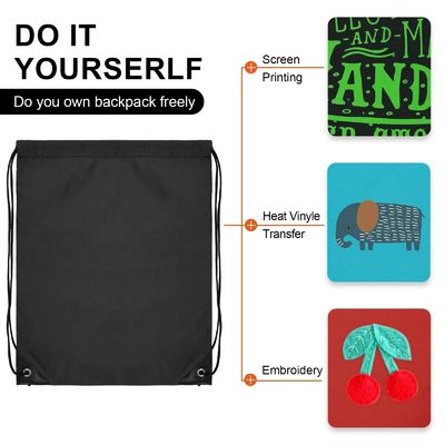 School Bag Trolley Custom Logo Nylon Draw String Backpack with Waterproof Material