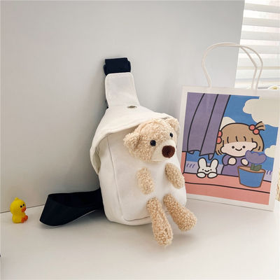 Mini Canvas Bag 2024 Cross-body Cute Bear Chest Bag for Boys and Girls Customized Color