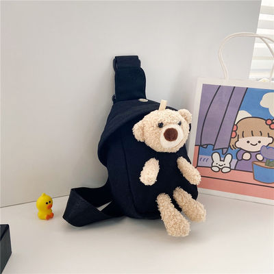 Mini Canvas Bag 2024 Cross-body Cute Bear Chest Bag for Boys and Girls Customized Color