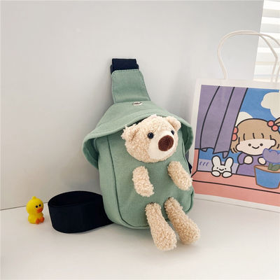 Mini Canvas Bag 2024 Cross-body Cute Bear Chest Bag for Boys and Girls Customized Color