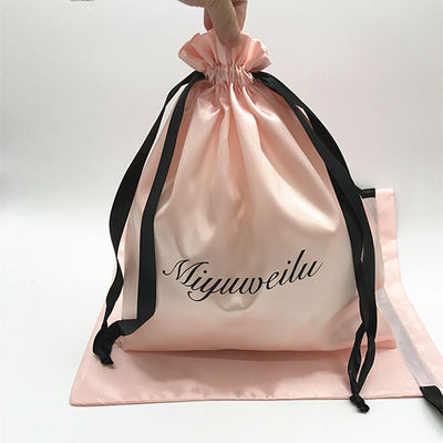 Custom Logo Soft Satin Drawstring Bags for Jewelry Packaging