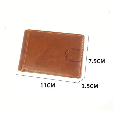 Newest Fashinable 100% Genuine Leather Men Wallet with Zip Coin Pocket and Customize Logo
