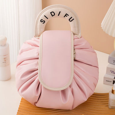 Custom Logo Design PVC Makeup Bag Solid Pattern Type Drawstring Toiletry Travel Pouch