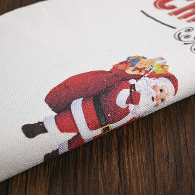 Customized Logo 2022 Christmas Drawstring Sacks 100% Cotton Santa Stockings Candy Nuts Gift Package Bag
