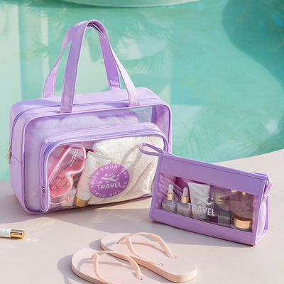 Newest Fashinable Custom Logo Accepted PVC Cosmetic Zipper Bag for Travel Toiletry