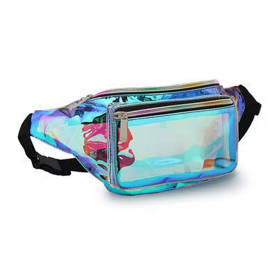 Unisex Holographic Fanny Pack with Adjustable Belt for Rave Festival Travel Party