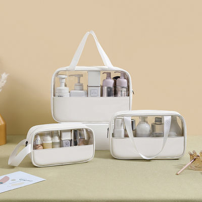 Solid Pattern Type Transparent PU Makeup Brush Beauty Skin Care Pouch for Custom Logo