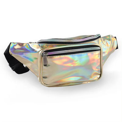 Unisex Holographic Fanny Pack with Adjustable Belt for Rave Festival Travel Party