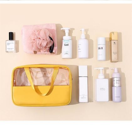 Solid Pattern Type Transparent PU Makeup Brush Beauty Skin Care Pouch for Custom Logo
