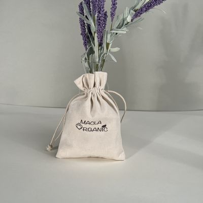 Small Drawstring Customized Reusable Cotton Canvas Shopping Bag with Customized Color