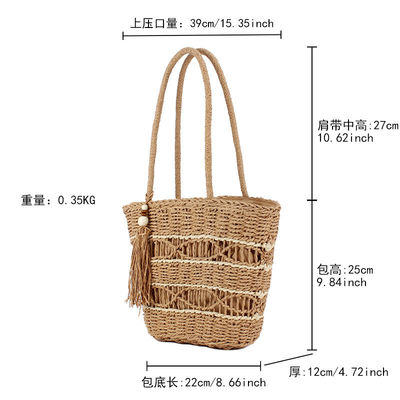 Customized Color Fashion Summer Beach Bag Woman Lady Straw Messenger Tote Bags Shoulder Bags Handbags