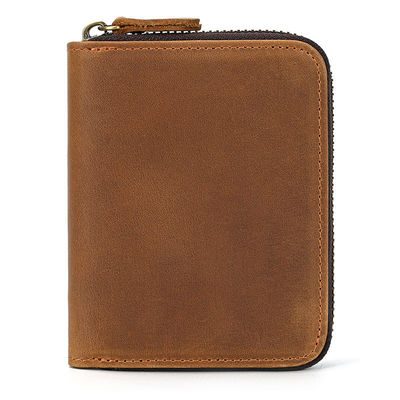 Men's Genuine Leather Wallet With Card Holder Short Purse Zipper Wallets For Standard