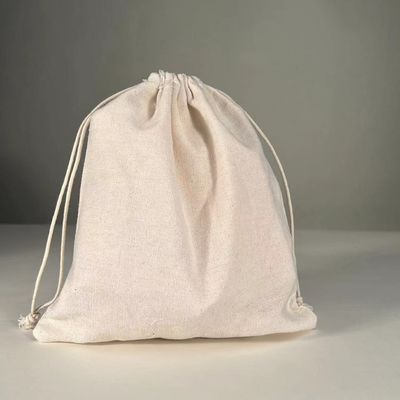 Custom Logo Printed Organic Canvas Cotton Drawstring Bag for Jewelry Packaging Demand