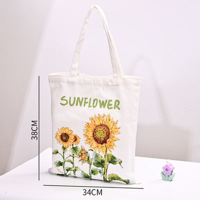 Custom Logo Black Handle Canvas Bag 100% Cotton Tote Bag for Your Business Needs
