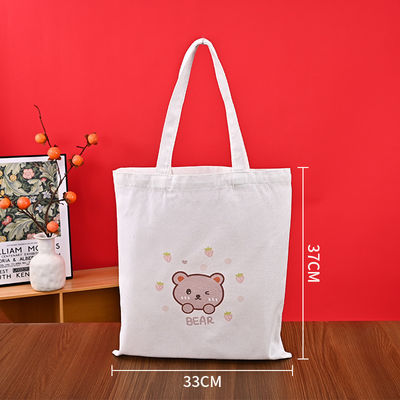 Custom Logo Black Handle Canvas Bag 100% Cotton Tote Bag for Your Business Needs