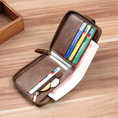 Short Bifold Leather Wallet for Men and Women Designer Coin Purse Front Pocket Wallet