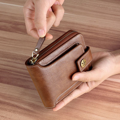 Short Bifold Leather Wallet for Men and Women Designer Coin Purse Front Pocket Wallet