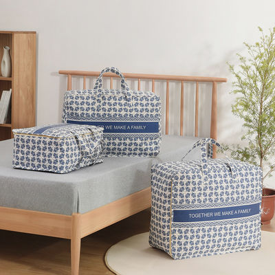 Gender-Neutral Cotton Linen Storage Bag for Fashion Clothes Quilt Travel Moving