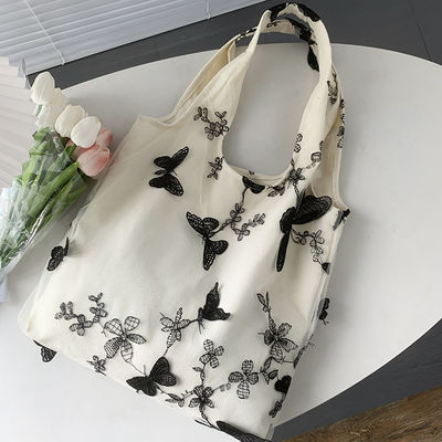Unisex Polyester Lining Material Korean Version Cow Shoulder Bag with Butterfly Print