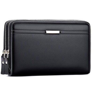 GENUINE LEATHER Men's Front Pocket Wallet Custom Logo Purse Thin Rfid Blocking Card Holder