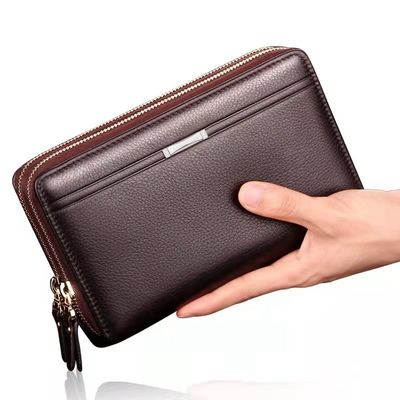 GENUINE LEATHER Men's Front Pocket Wallet Custom Logo Purse Thin Rfid Blocking Card Holder