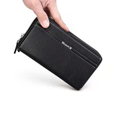 GENUINE LEATHER Men's Front Pocket Wallet Custom Logo Purse Thin Rfid Blocking Card Holder