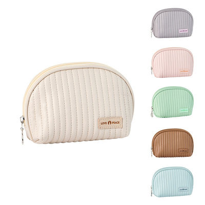Leather Logo Cosmetic Bags Cake Style Make Up Organizer Pouches for Cosmetics Convenience