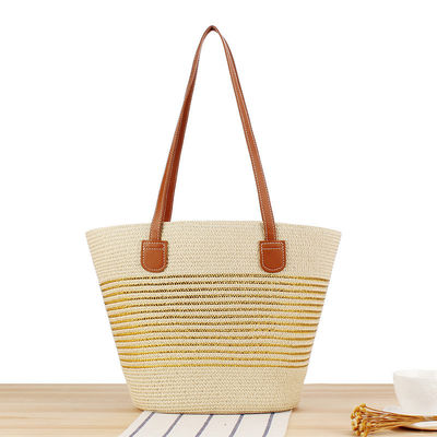 Large Straw Tote Bag Handmade Knitting Marocco Shoulder Beach Bag for Women's Summer