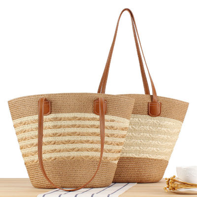 Large Straw Tote Bag Handmade Knitting Marocco Shoulder Beach Bag for Women's Summer