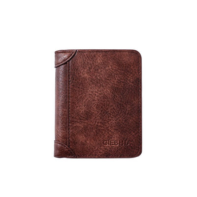 Full Grain Leather Wallet for Men Detachable Bifold Crazy Horse Wallet in Retro Brown