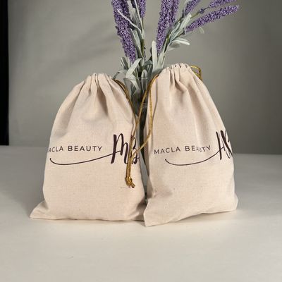 Customized Logo Cotton Drawstring Bag for School Bag Trolley Eco Friendly Muslin